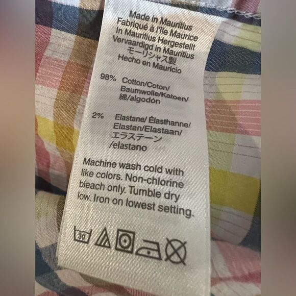 J. Crew men’s plaid flex washed short sleeved button down size L - Picture 5 of 5